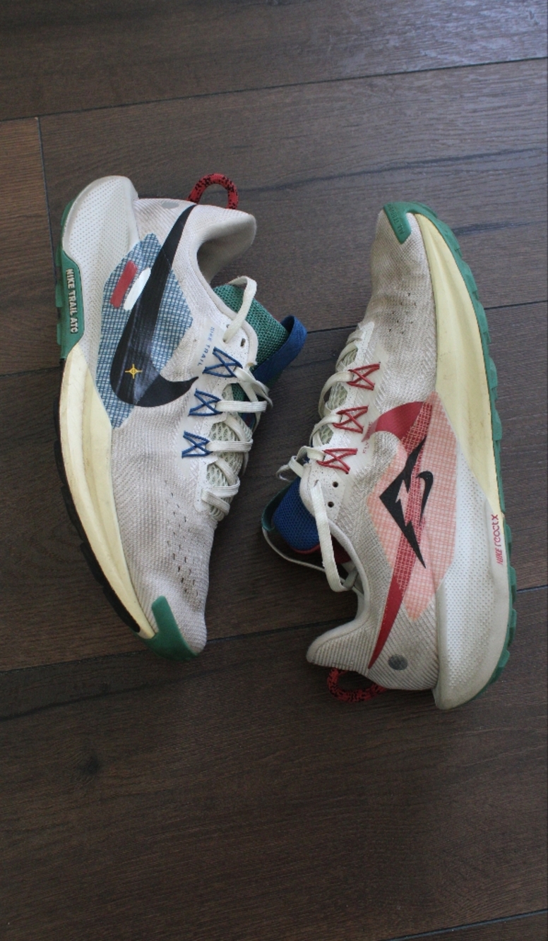 Nike Men’s ReactX Pegasus Trail 5 White/Green Trail Running Shoes Size 10.5